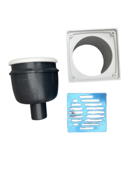 Wpust EASYFLOW DN50 pionowy z rusztem 150x150