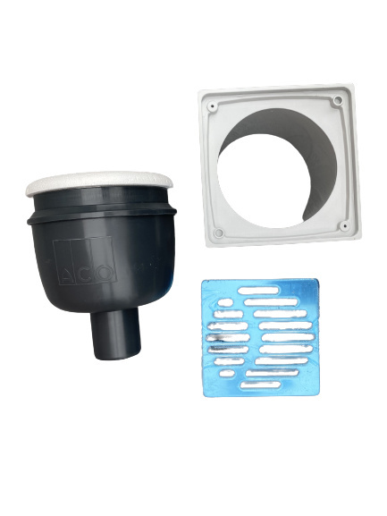 Wpust EASYFLOW DN50 pionowy z rusztem 150x150 Wpust EASYFLOW DN50 pionowy z rusztem 150x150