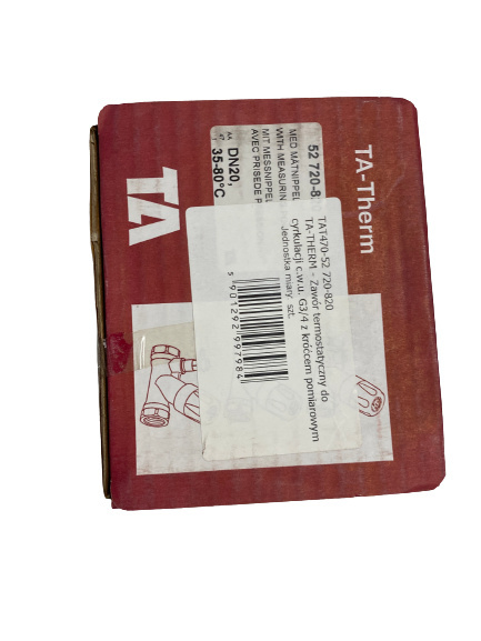 Zawór termostatyczny TA-Therm do cyrkulacji c.w.u. G3/4" z króćcem pomiarowym Zawór termostatyczny TA-Therm do cyrkulacji c.w.u. G3/4" z króćcem pomiarowym