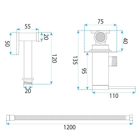 BATERIA BIDET PODT JS-W024BG FOSS CLIF ZŁOTA SZCZ
