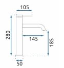 BATERIA UMYWALKOWA JS-B801-1BG SPOT ZŁOTA SZCZ WYS