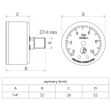 Manometr z przyłączem tylnym 1/4" 0-10 bar