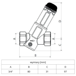 Ogranicznik temperatury dla systemów CO i/lub CWU 3/4