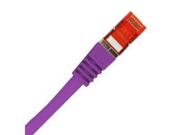 Patch-cord ALANTEC kat.6A S/FTP fioletowy 0,25m LSOH