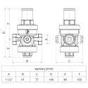 Tłokowy reduktor ciśnienia R153P PN25 1 1/2"