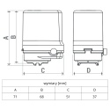Siłownik termo-elektryczny R473M z mikroprzełącznikiem NC 24V