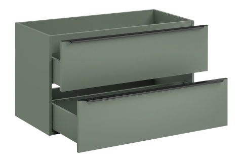 Zestaw szafki łazienkowej 100 cm, szafki z koszem na pranie 40 cm i blatu 140 cm SOMBRA GREEN