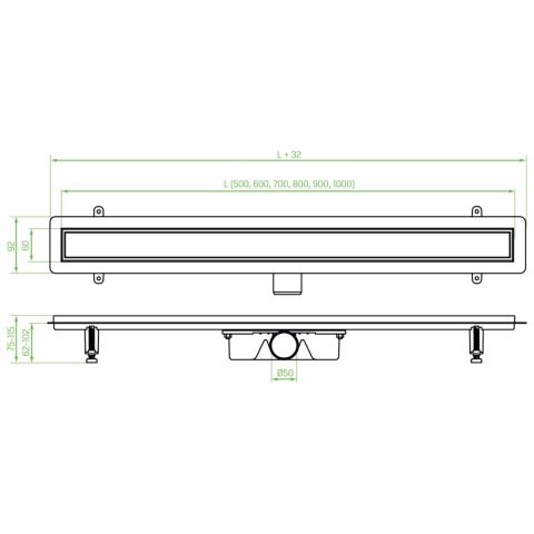 Odpływ liniowy 50 cm BASSO LAVEO