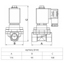 Elektrozawór 2N40 DN40 (1 1/2") 230V 24V 12V NC HPCONTROL