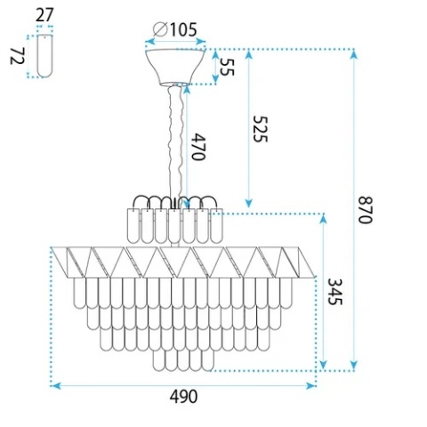 Lampa SWE076-CP 50cm Gold