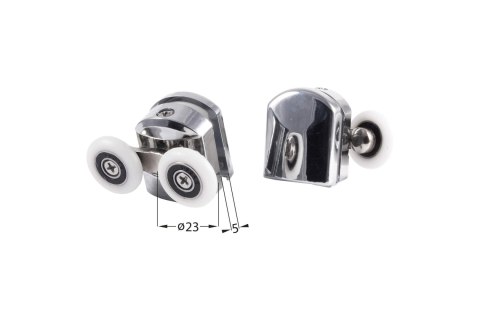 Rolki górne podwójne do szyb 5 mm - FI 23 mm Rolki górne podwójne do szyb 5 mm - FI 23 mm