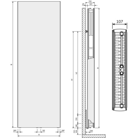 Grzejnik dekoracyjny pionowy Purmo KOS V 2100x750 Grzejnik dekoracyjny pionowy Purmo KOS V 2100x750