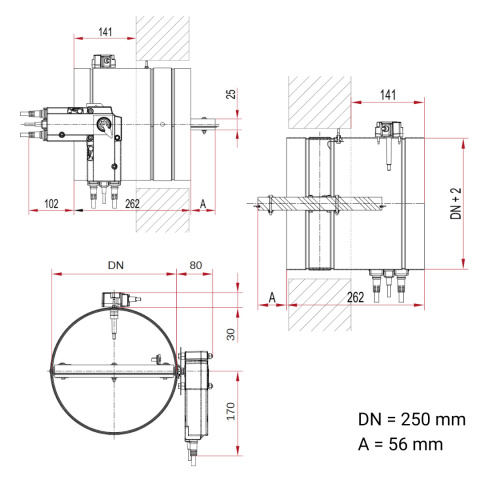 Klapa przeciwpożarowa KTM SMAY DN250 Klapa przeciwpożarowa KTM SMAY DN250