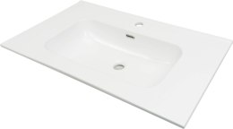 Umywalka ceramiczna wpuszczana z miejscem na baterię - 80 cm
