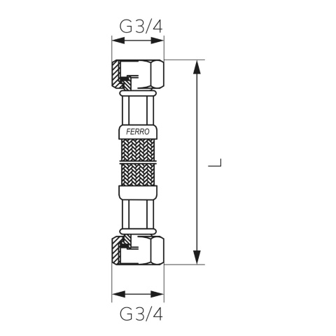 Złącze elastyczne w oplocie ze stali nierdzewnej DN20 (3/4'') L=500 Złącze elastyczne w oplocie ze stali nierdzewnej DN20 (3/4'') L=500
