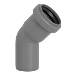 Kolano PP do kanalizacji wewnętrznej d32 15° Aquer (szare)