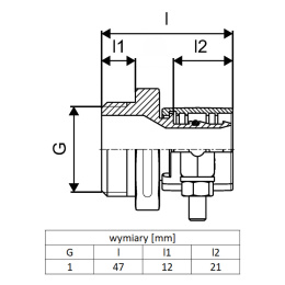 Złączka 25x3,5-G1 PN10 Uponor Wipex