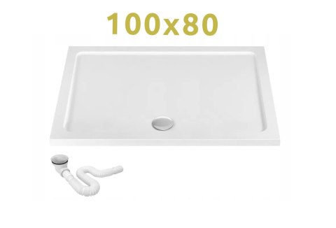 BRODZIK SAVOY WHITE 80x80x6cm + SYFON BRODZIK SAVOY WHITE 80x80x6cm + SYFON