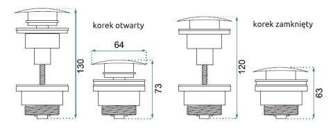 KOREK KLIK-KLAK UNIWERSALNY RÓŻOWE ZŁOTO KOREK KLIK-KLAK UNIWERSALNY RÓŻOWE ZŁOTO