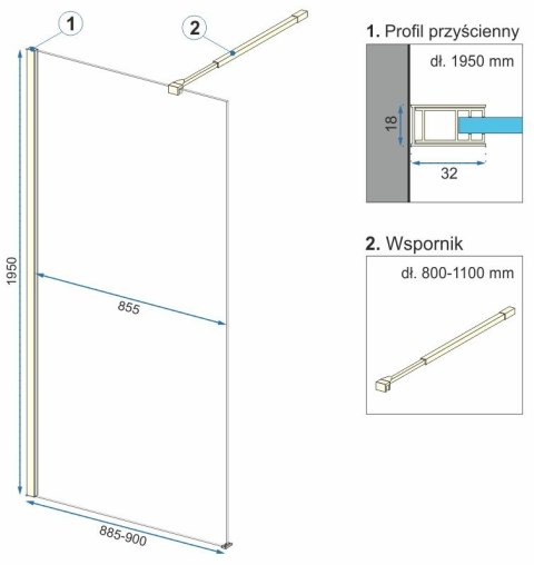 ŚCIANKA PRYSZNICOWA AERO GOLD 110 ŚCIANKA PRYSZNICOWA AERO GOLD 110