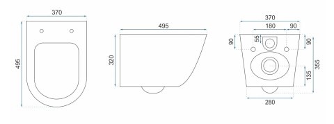 WC - CARLO MINI RIMLESS BLACK MATT WC - CARLO MINI RIMLESS BLACK MATT