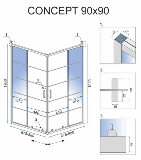 KABINA CONCEPT BLACK 80x100 KABINA CONCEPT BLACK 80x100
