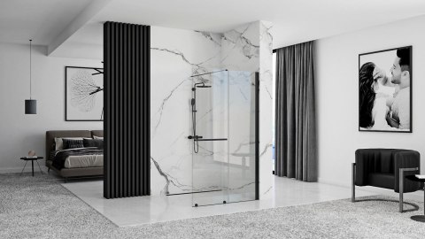 ŚCIANKA PRYSZNICOWA CORTIS BLACK 100 ŚCIANKA PRYSZNICOWA CORTIS BLACK 100