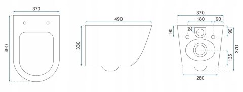 WC - CARLO MINI RIMLESS WHITE GOLD EDGE WC - CARLO MINI RIMLESS WHITE GOLD EDGE