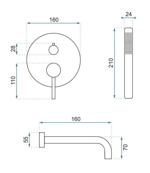 BATERIA WANNOWA PODTYNKOWA LUNGO BIAŁA + BOX BATERIA WANNOWA PODTYNKOWA LUNGO BIAŁA + BOX