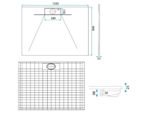 BRODZIK BAZALT LONG WHITE 80x120 BRODZIK BAZALT LONG WHITE 80x120
