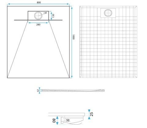 BRODZIK BAZALT WHITE 80x120 BRODZIK BAZALT WHITE 80x120