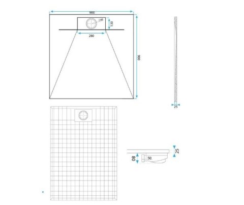 BRODZIK BAZALT WHITE 80x120 BRODZIK BAZALT WHITE 80x120