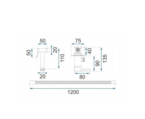 BATERIA BIDETOWA LOOP LUNGO CZARNA METALICZNA BATERIA BIDETOWA LOOP LUNGO CZARNA METALICZNA