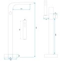 BATERIA WANNOWA PODŁOGOWA ST004 CLARK CZARNA