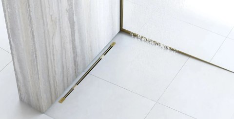 LISTWA SPADKOWA ZŁOTA SZCZOTKOWANA 100 cm LEWA LISTWA SPADKOWA ZŁOTA SZCZOTKOWANA 100 cm LEWA