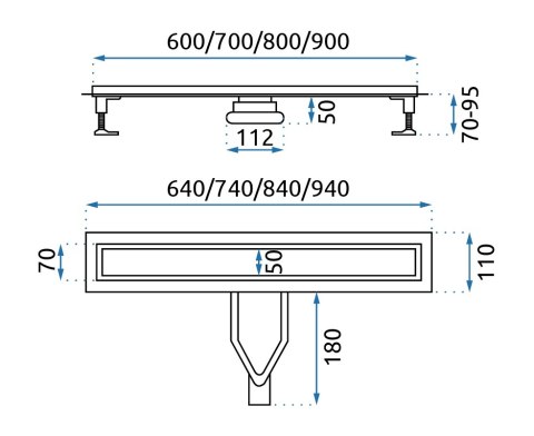 ODPŁYW NEOX SUPERFLOW SZCZOTKOWANY 700 ODPŁYW NEOX SUPERFLOW SZCZOTKOWANY 700