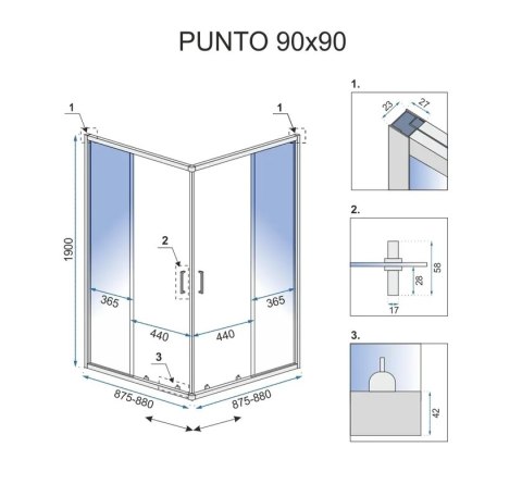 KABINA PUNTO GOLD 80X100 KABINA PUNTO GOLD 80X100