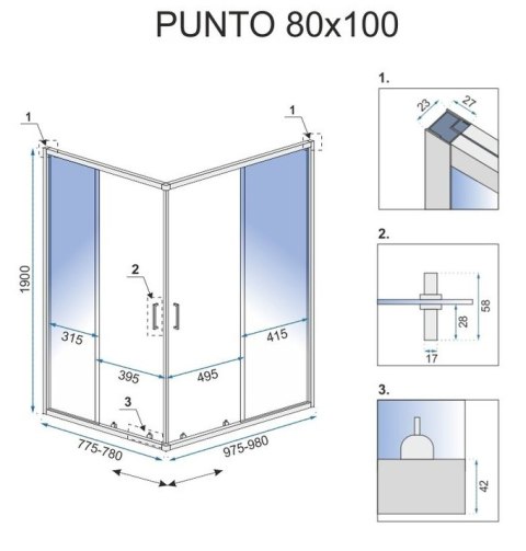 KABINA PUNTO GOLD 80X100 KABINA PUNTO GOLD 80X100