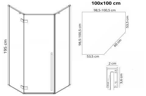 KABINA DIAMOND BLACK 90x90 KABINA DIAMOND BLACK 90x90