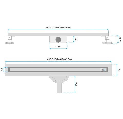 ODPŁYW NEOX SLIM PRO JASNA MIEDŹ SZCZOTKOWANA 800 ODPŁYW NEOX SLIM PRO JASNA MIEDŹ SZCZOTKOWANA 800