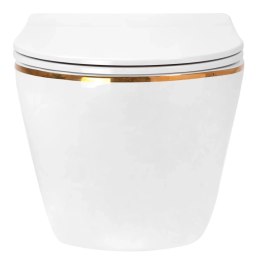 Miska WC REA CARLO MINI TORNADO WHITE GOLD EDGE