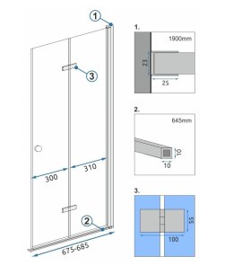 MODUŁ KABINY FOLD N2 CHROM 110