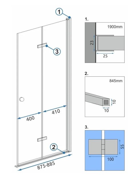 MODUŁ KABINY FOLD N2 CHROM 110 MODUŁ KABINY FOLD N2 CHROM 110