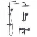 ZESTAW NATRYSKOWO-WANNOWY LUNGO CZARNY TERMOSTAT