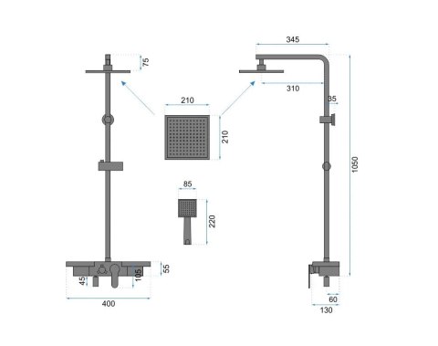 ZESTAW NATRYSKOWY BRAVO ZŁOTY