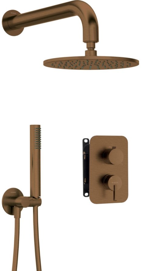 Zestaw prysznicowy podtynkowy z BOXem mieszaczowym - z głowicą prysznicową