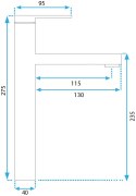 BATERIA UMYWALKOWA JS-650101-1B PIXEL CZARNA WYSOK