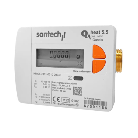Ciepłomierz mieszkaniowy SANTECH Q heat 5.5 (qp = 2,5 m3/h) Ciepłomierz mieszkaniowy SANTECH Q heat 5.5 (qp = 2,5 m3/h)