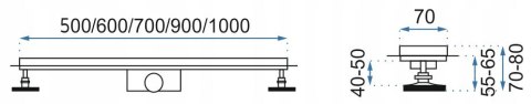 ODPŁYW NEO & PURE N PRO SZCZOTKOWANY 500 ODPŁYW NEO & PURE N PRO SZCZOTKOWANY 500