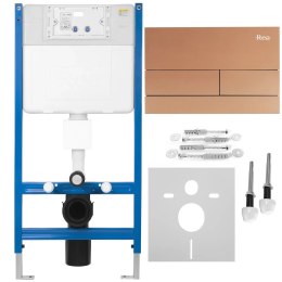 STELAŻ PODTYNKOWY WC + PRZYCISK T BRUSH COPPER